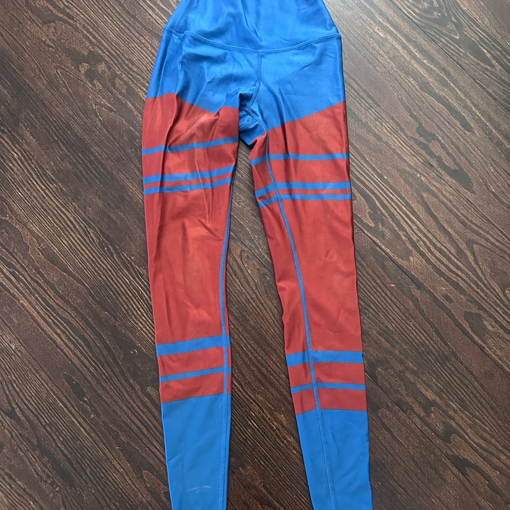 ALO Yoga Blue and Red Leggings